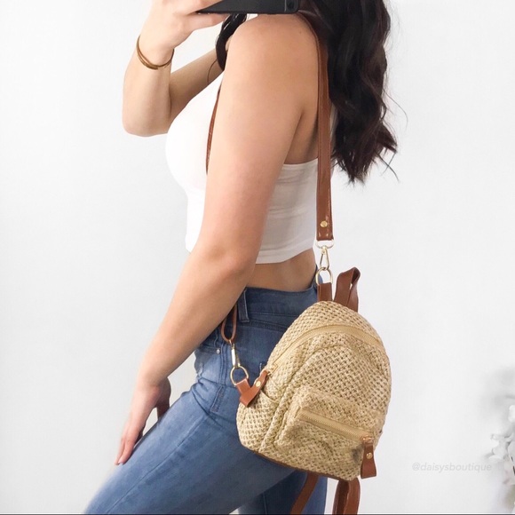 woven mini backpack